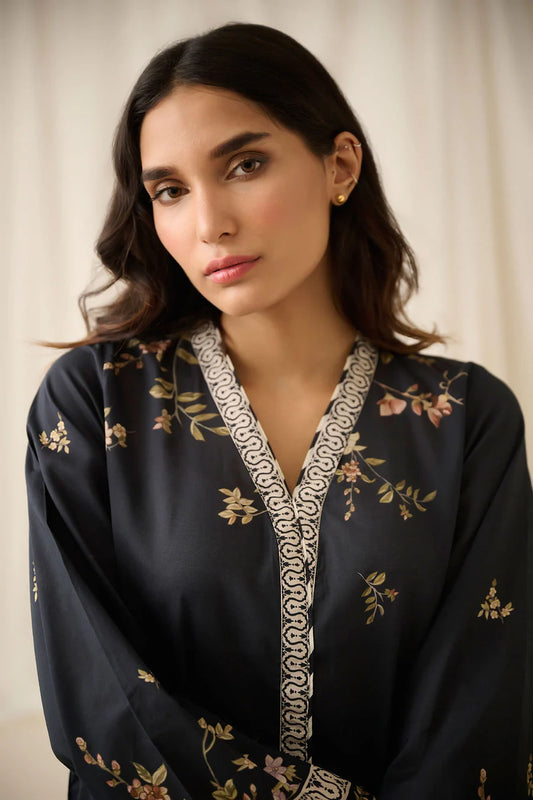 Black Digital Printed Kurta